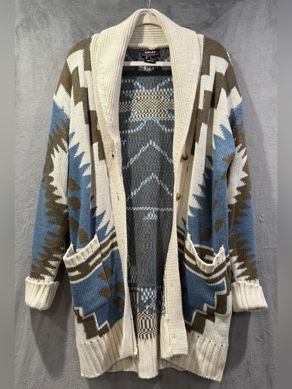 Ariat Chimayo Cardigan Sweater Women’s Size L Western Aztec Southwestern Boho